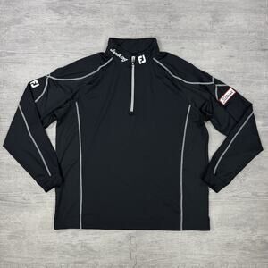 FootJoy Titleist Golf Pullover Jacket Men XL Black Quarter Zip Mock Neck FJ Tour